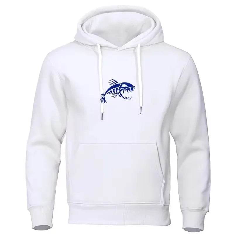 Fashion Fish Fossils Printed Hoodie - Casual Street Pullover for Couples - Buy Center US