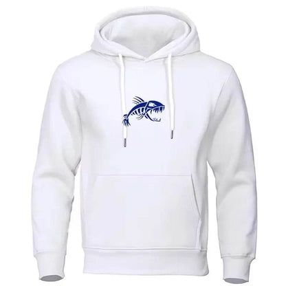 Fashion Fish Fossils Printed Hoodie - Casual Street Pullover for Couples - Buy Center US