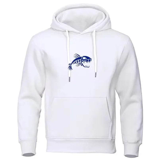 Fashion Fish Fossils Printed Hoodie - Casual Street Pullover for Couples - Buy Center US