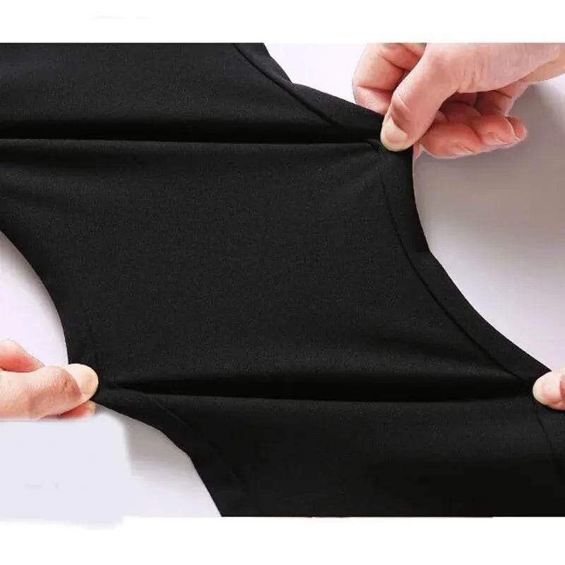 Men's Elastic Straight Pants - Casual Business Trousers in Solid Colors - Buy Center US