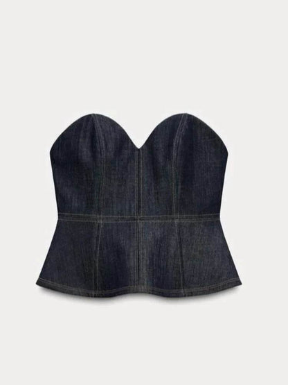 Beainmmry Elegant Denim Dress - Short Sleeve, Slim Fit for Women - Buy Center US