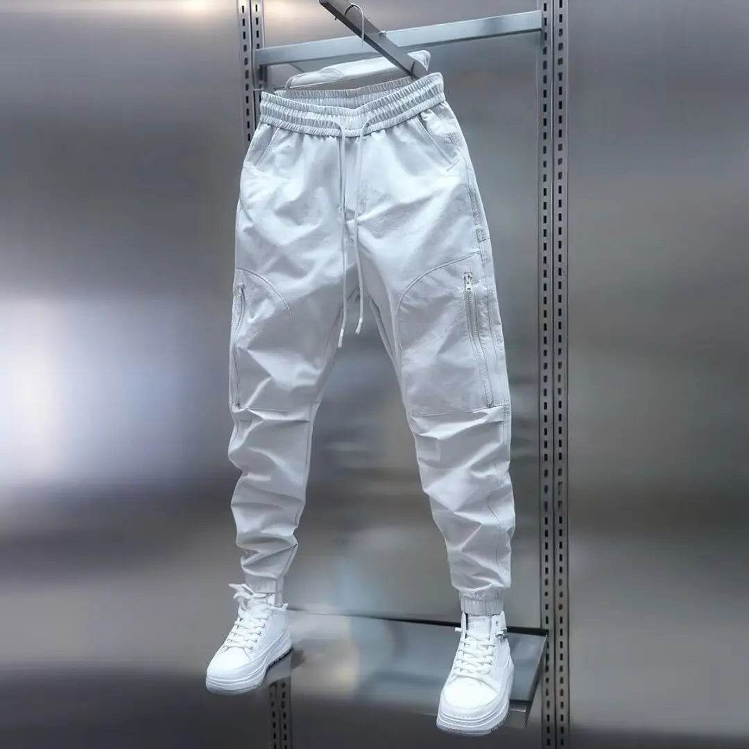 Men's Casual Hiphop Pants - Loose Fit Solid Color with Large Pockets - Buy Center US