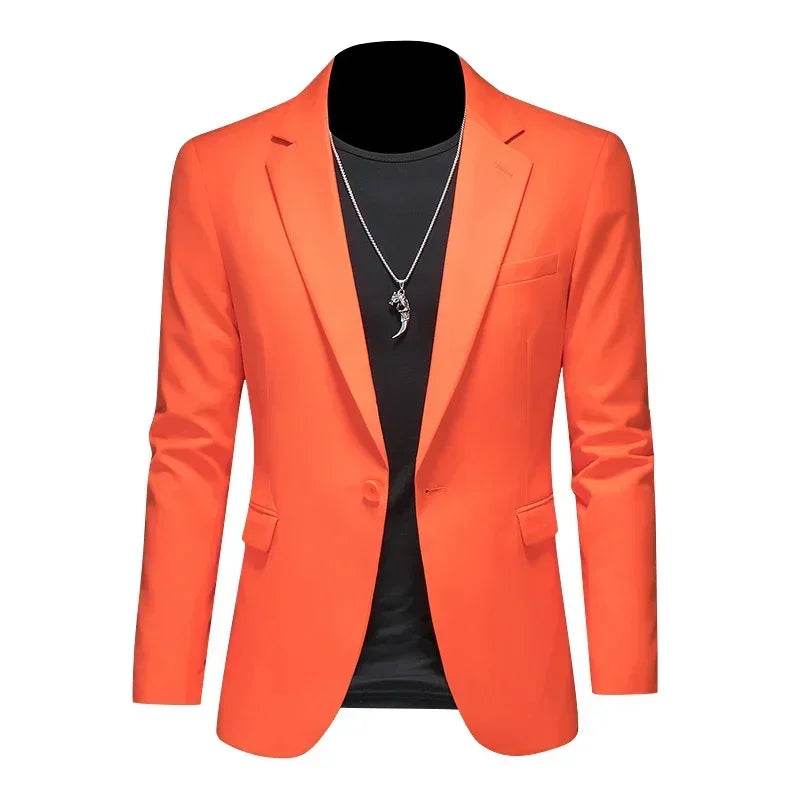 FAVOCENT Men's Slim Fit Blazer - Casual Wedding Party Coat in Solid Colors - Buy Center US