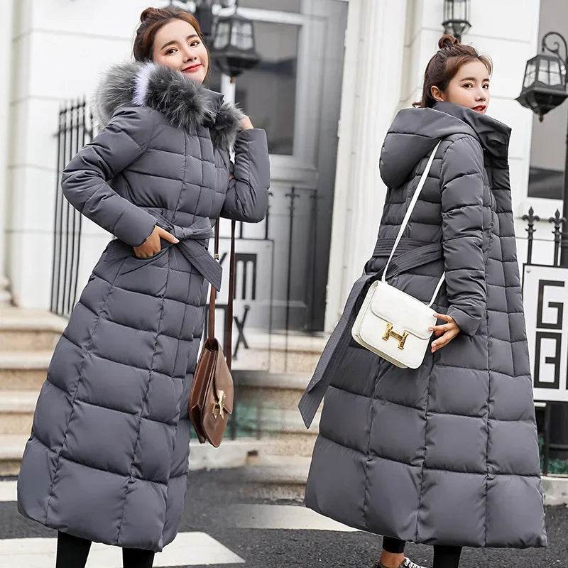 YEMOCILE Women's Slim Fit Long Down Jacket - Thick Fur Collar Coat - Buy Center US