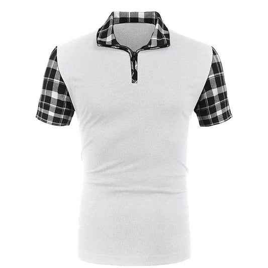 Summer 2024 Men's Oversized Checkered Polo T-Shirt - Casual Fashion Essential - Buy Center US