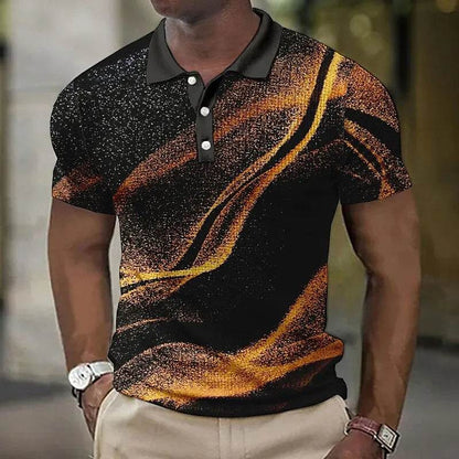 Men's Gradient Polo Shirt - Casual Short Sleeve Tees for All Seasons - Buy Center US