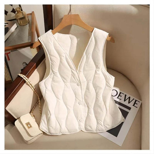 Women's Autumn Winter V-Neck Waistcoat Coat - Casual and Warm - Buy Center US