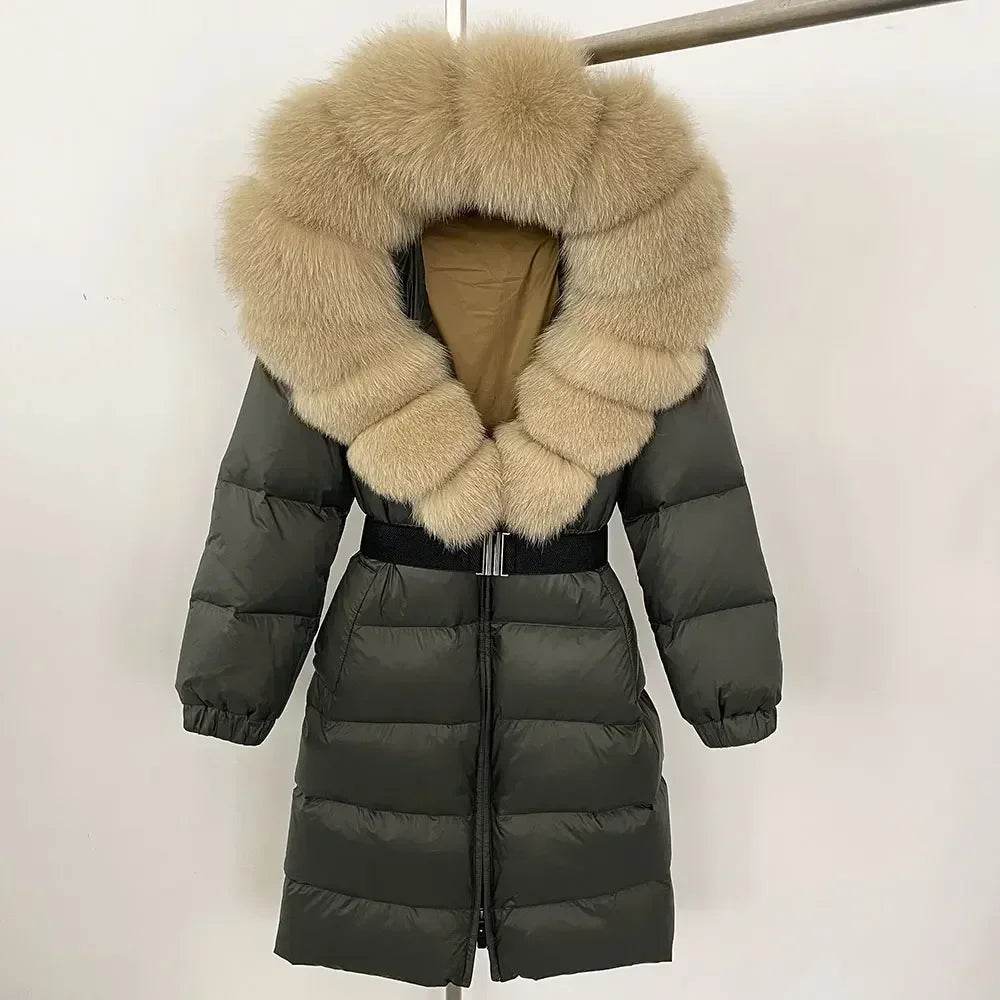 Women's Thick Warm Winter Jacket - 90% Duck Down & Fox Fur Collar - Buy Center US