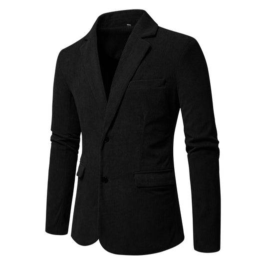 Stylish Men's Casual Solid Color Corduroy Suit Jacket - Perfect for Business - Buy Center US