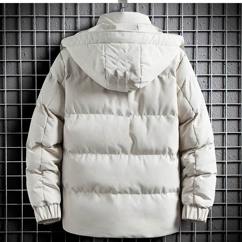 Men's Warm Hooded Parka Jacket - Waterproof, Casual Winter Outerwear - Buy Center US