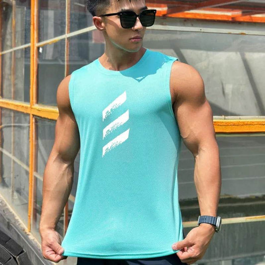 FITNESSTELE Men's Quick-Dry Sports Tank Top - Sleeveless Round Neck Vest - Buy Center US