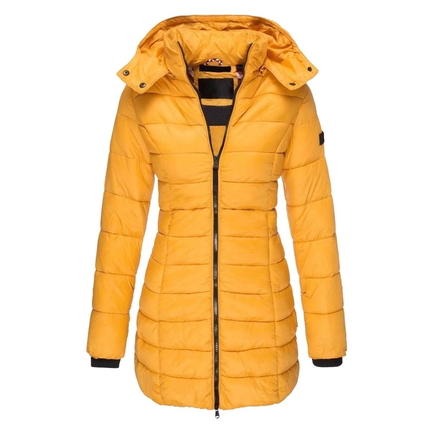 Women's Slim Fit Hooded Down Jacket - Warm Polyester Parka - Buy Center US