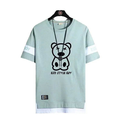 XMSFTD Men's Korean Style Oversized T-Shirt - Casual Short Sleeve Top - Buy Center US