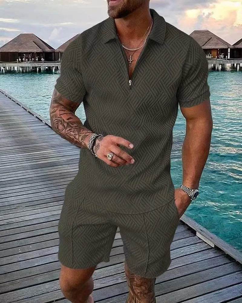 Boilen Heng Xin Men's Casual Striped Polo Shirt - Summer Slim-Fit Trendy - Buy Center US