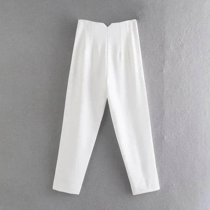 TRAF Women's High Waist Trousers - Formal & Casual Cropped Pants - Buy Center US