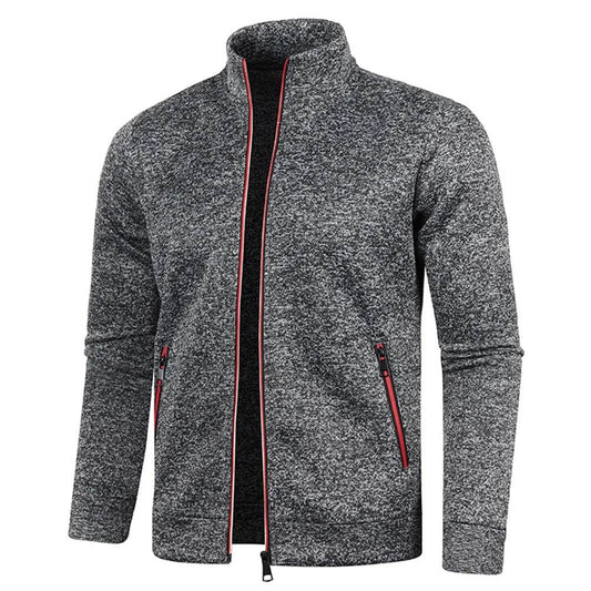 Men's Casual Thicken Jacket - Zipper Stand Collar Slim Fit Outerwear - Buy Center US