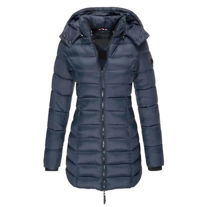 Korean Style Women's Quilted Cotton Coat - Hooded, Warm Parka - Buy Center US