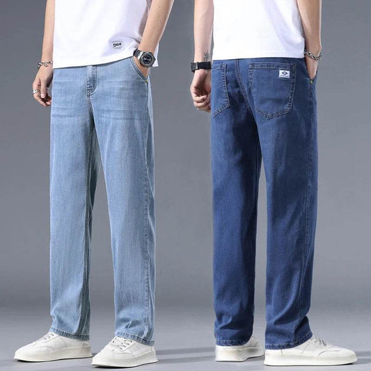 Men's Thin Straight Lyocell Jeans - Casual Comfortable Fashion Trousers - Buy Center US