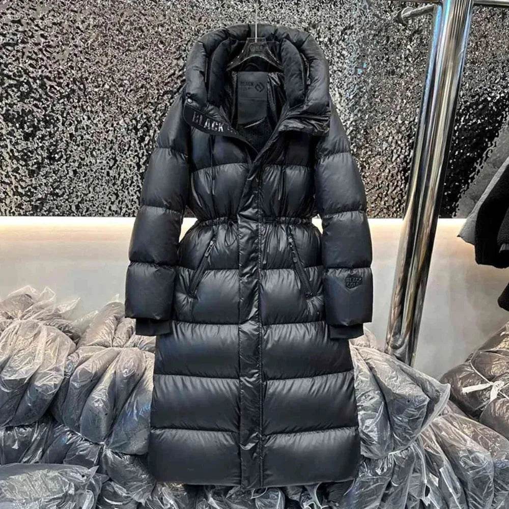2025 Women's Extra Long Puffer Jacket - 90% White Duck Down Warmth - Buy Center US