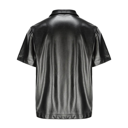 Men's Casual Oversized Leather Jacket - Short Sleeved Fashion Top - Buy Center US