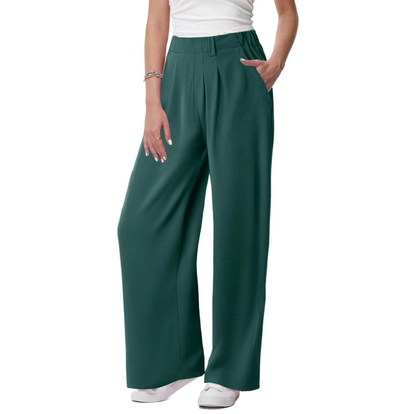 ZOMAXIUJEE Women's Solid Color Palazzo Pants - Casual & Comfortable - Buy Center US