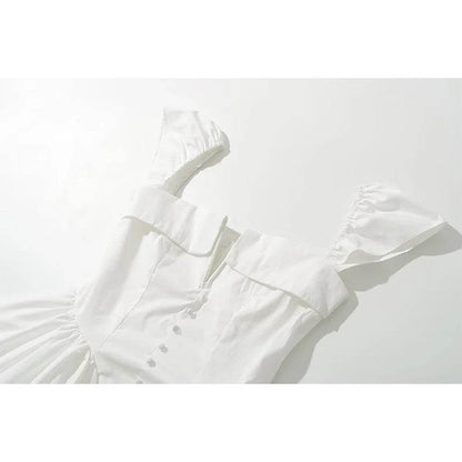 YENKYE White Mini Dress - Women’s Fit and Flare Summer Party Style - Buy Center US