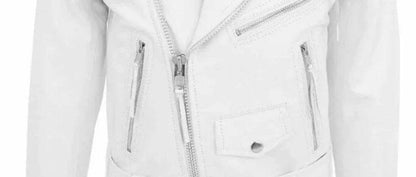Men's White PU Leather Motorcycle Jacket - Casual Long Sleeve Coat - Buy Center US