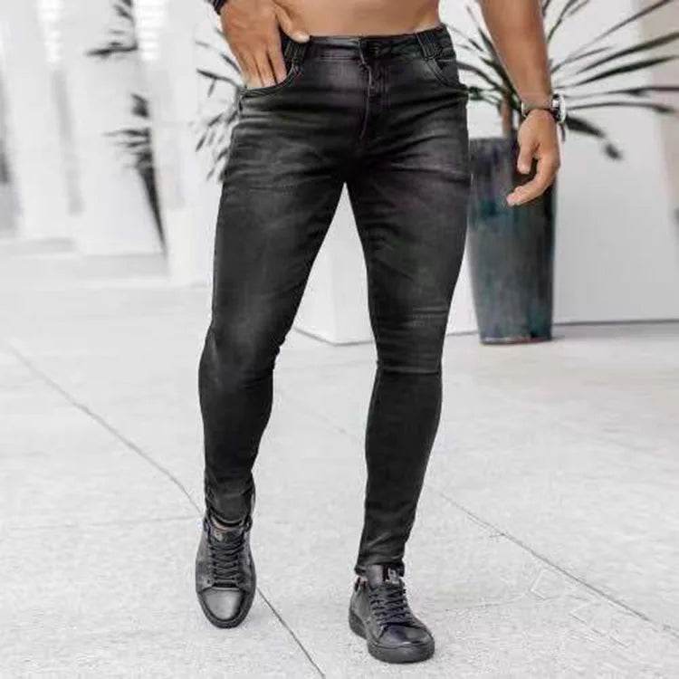 WQAFVG High-Waisted Skinny Jeans for Men - Stretch Slim Fit Trousers - Buy Center US