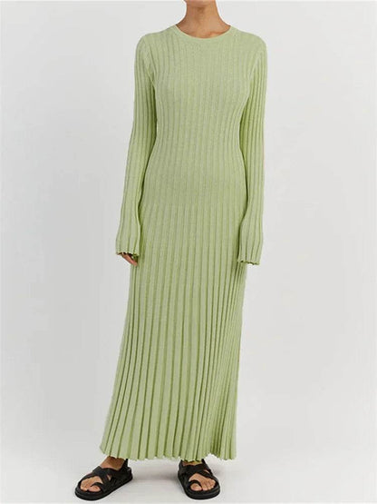 Tossy Lace-Up Maxi Dress - Women's Casual Long Sleeve Autumn Fashion - Buy Center US