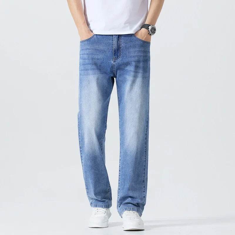 Men's Summer Jeans - Casual Straight Trousers, Lightweight & Breathable - Buy Center US