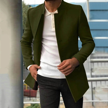 ZOMAXIUJEE Men's Autumn Winter Woolen Jacket - Stylish Mid Length Coat - Buy Center US