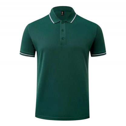 Classic Striped Polo T-Shirt for Men - Short Sleeve, Casual & Breathable - Buy Center US