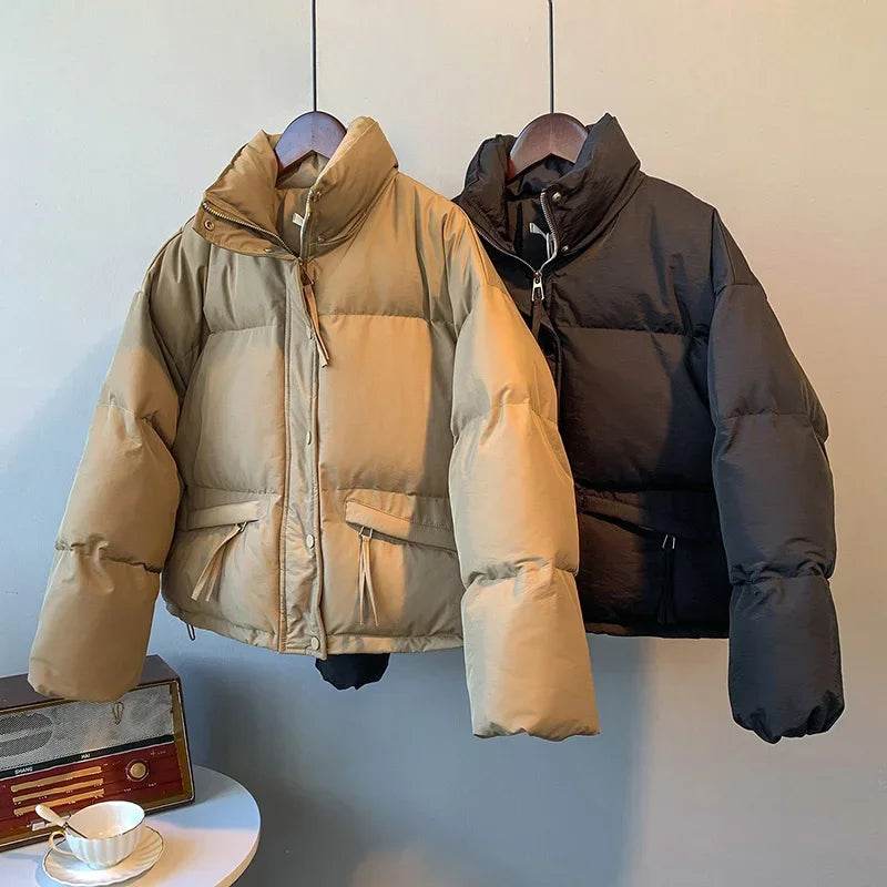 ABRINIC Women’s Casual Thicken Button-Up Puffer Jacket for Winter - Buy Center US