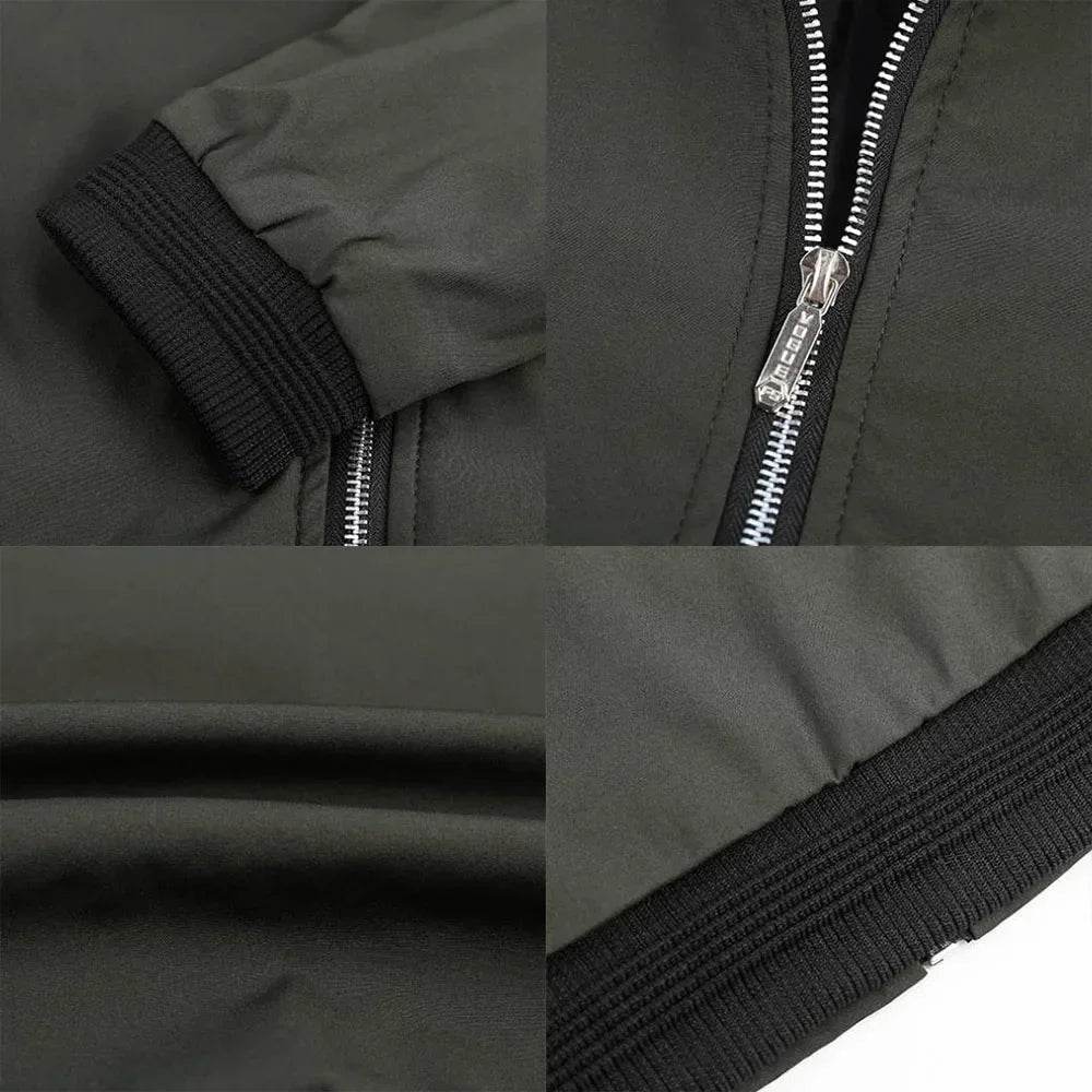 King Billion Men's Solid Color Bomber Jacket - Casual Windbreaker Coat - Buy Center US