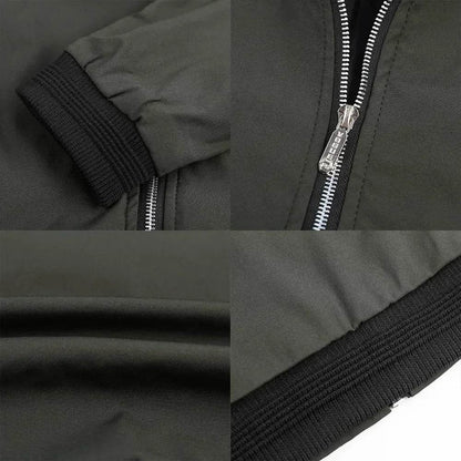 King Billion Men's Solid Color Bomber Jacket - Casual Windbreaker Coat - Buy Center US