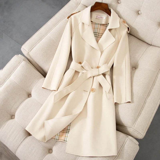 Women's Long Suede Trench Coat 2024 - Fashionable & Chic - Buy Center US