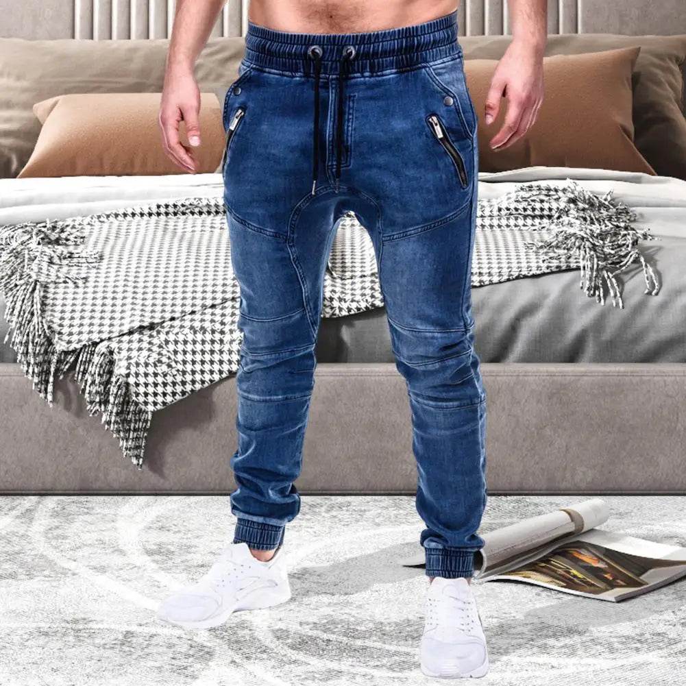 SANWOOD Men's Slim Fit Denim Jeans - Casual Ankle Tied Style - Buy Center US