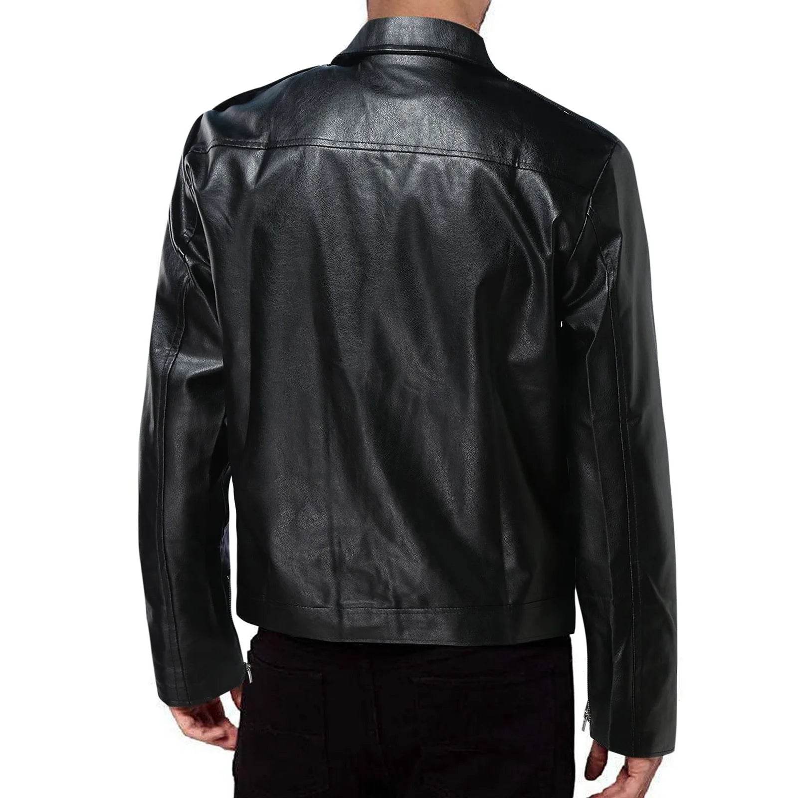 WHooHoo Mens' PU Leather Jacket - Stylish Slim-Fit Punk Motorcycle Coat - Buy Center US