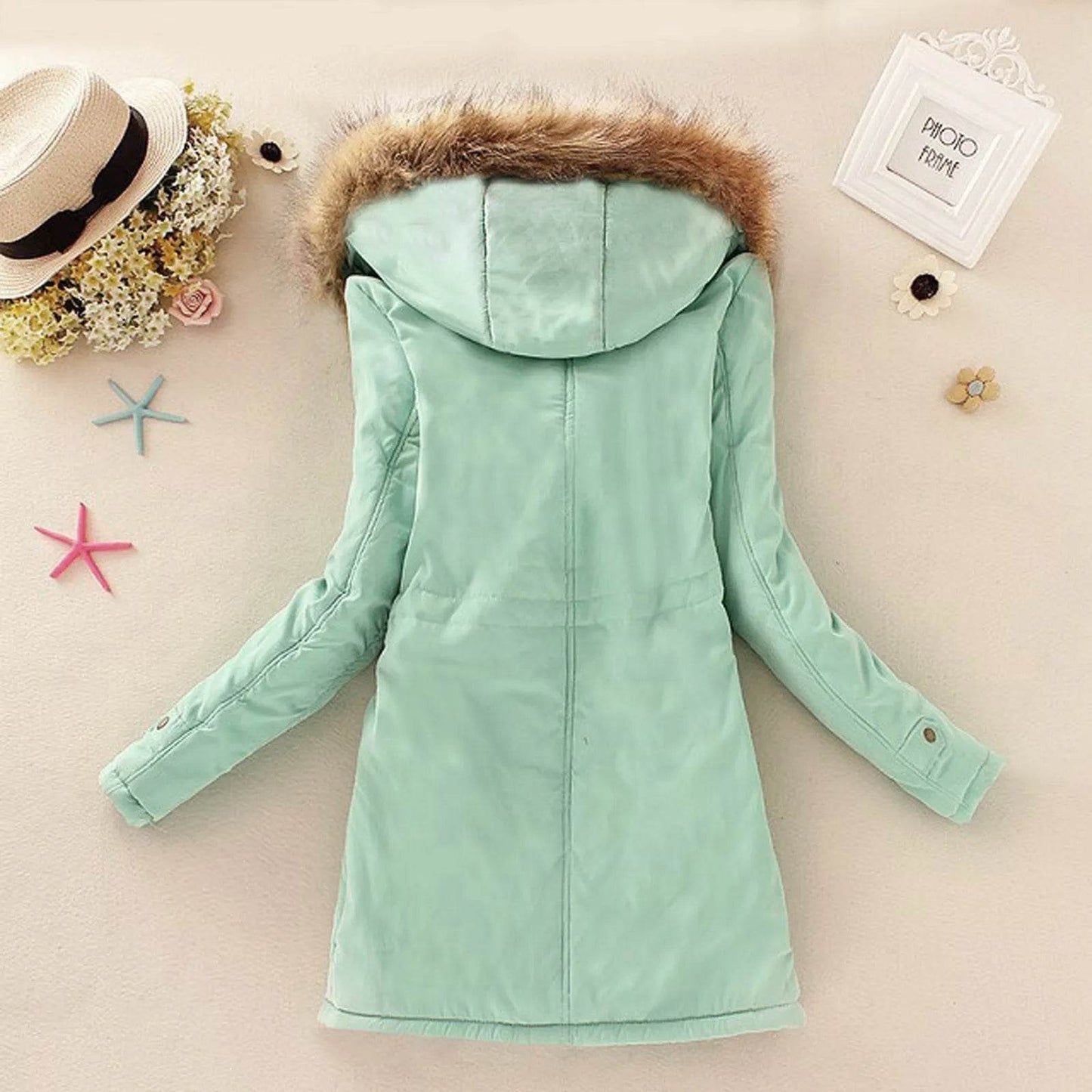Women's Plus Size Warm Hooded Parka - Fleece Lined Mid-Length Jacket - Buy Center US
