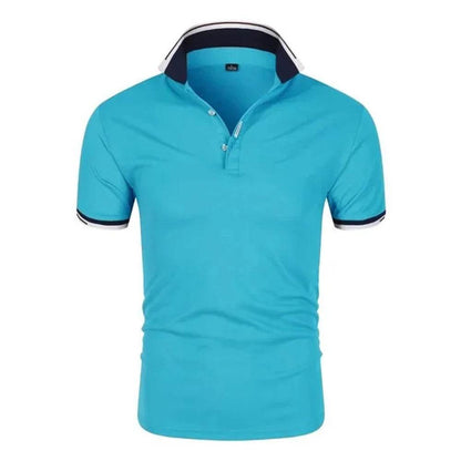Casual Summer Men’s Polo Shirt - Short Sleeve, Contrast Color Design - Buy Center US