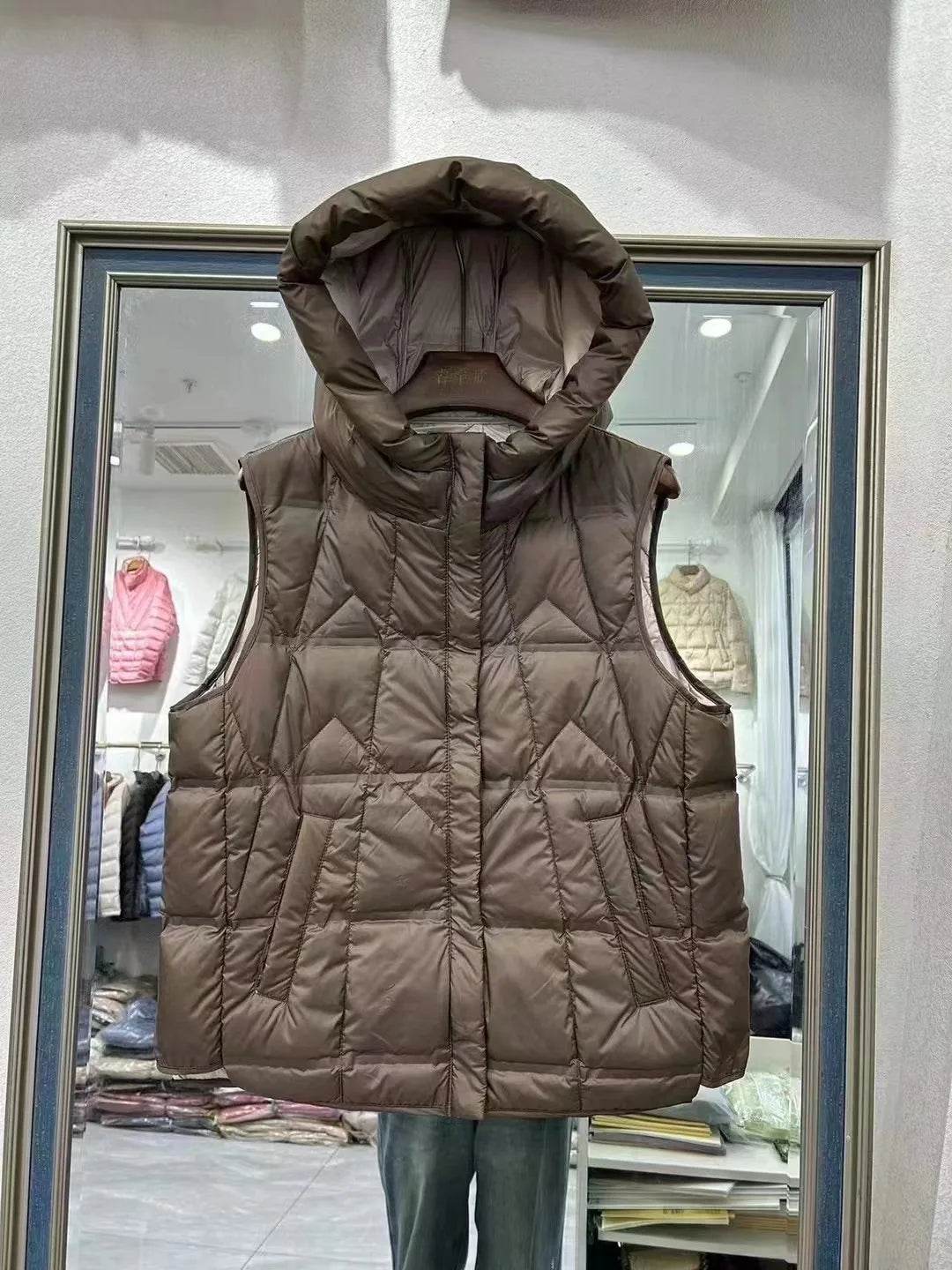Women's Hooded Ultra Light Down Vest - Stylish Sleeveless Puffer Coat - Buy Center US