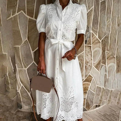 SANWOOD Women’s Summer Maxi Dress - Elegant Puff Sleeve, A-Line Style - Buy Center US