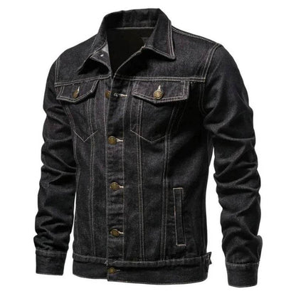 MISNIKI Men's Casual Jeans Jacket - Versatile Solid Color Outerwear - Buy Center US