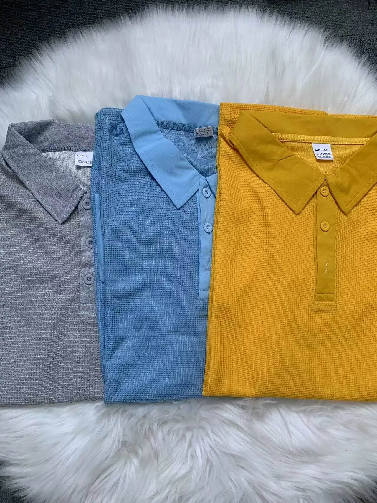 Men's Breathable Summer Polo T-Shirt - Classic Solid Color Top - Buy Center US