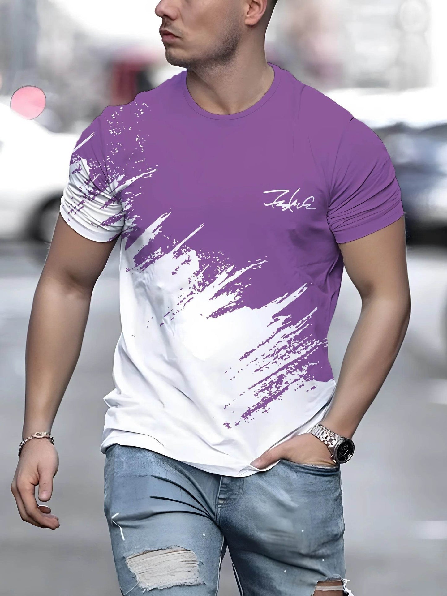 Casual Men's Short Sleeve Crew Neck T-Shirt - Quick Dry, Outdoor Ready - Buy Center US