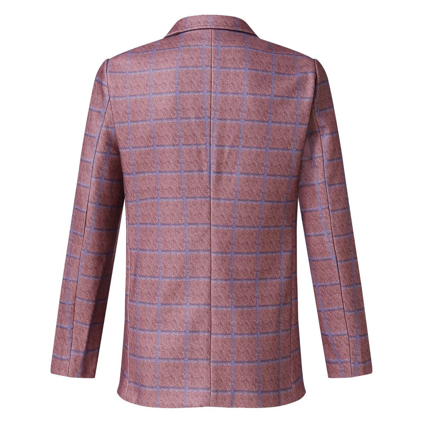 2024 New Men’s Plaid Blazer Jacket - Slim Fit, Long Sleeve Formal Coat - Buy Center US