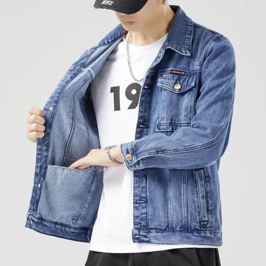Hip-Hop Men's Denim Jacket - Casual Cotton Slim Fit Cowboy Style Coat - Buy Center US