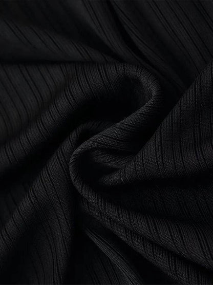 Elegant V-Neck Knitted Long Dress - Chic A-Line Patchwork Style - Buy Center US
