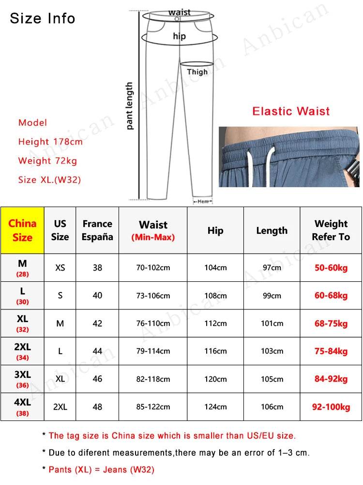 Anbican Summer Men's Sweatpants - Loose Fit, Lightweight Casual Style - Buy Center US