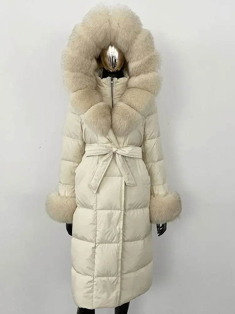 Elegant Hooded Women’s Winter Jacket - 90% Duck Down, Warm & Stylish - Buy Center US